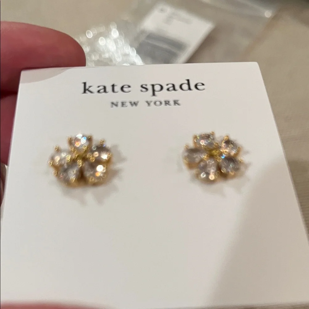 kate spade Crystal Bursting Bloom Studs/NWT - Picture 5 of 8